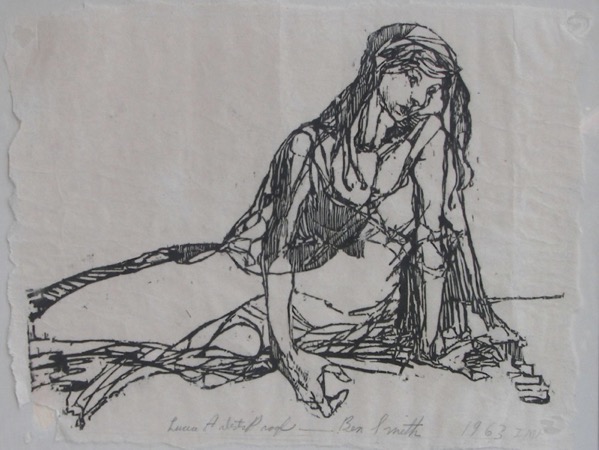 Ben Smith 1963 Woodblock Print Lucca