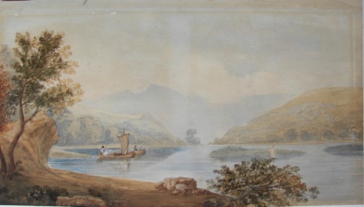 Anthony Vandyke Copley Fielding Lake Landscape Watercolor Painting