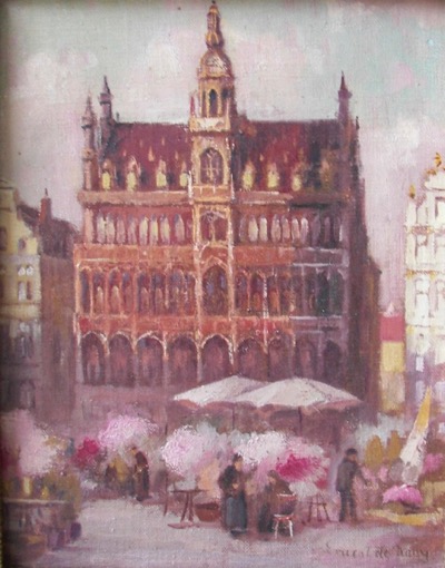 Ernest De Nagy Maine City OIl Painting