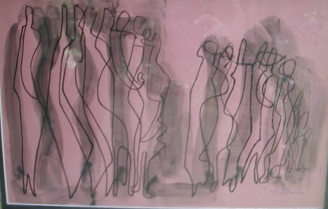 Irving Lehman Drawing Watercolor City