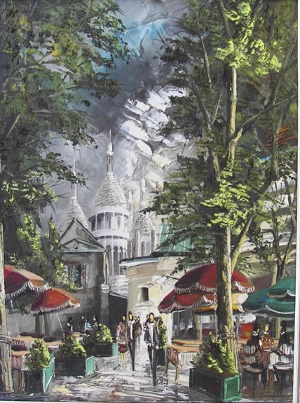 European Cafe Outdoor OIl Painting